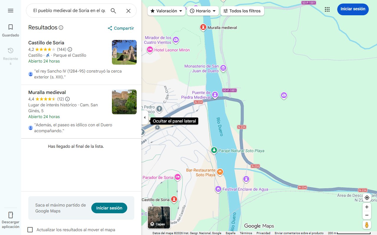 Mapa de El pueblo medieval de Soria en el que perderte en sus calles con un castillo de película: a dos horas de Madrid