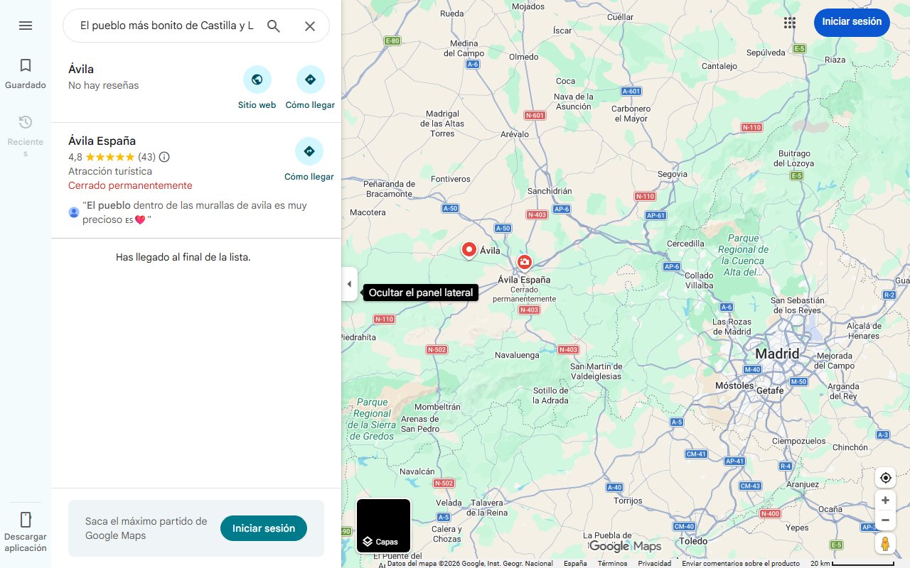 Mapa de El pueblo más bonito de Castilla y León está en Ávila