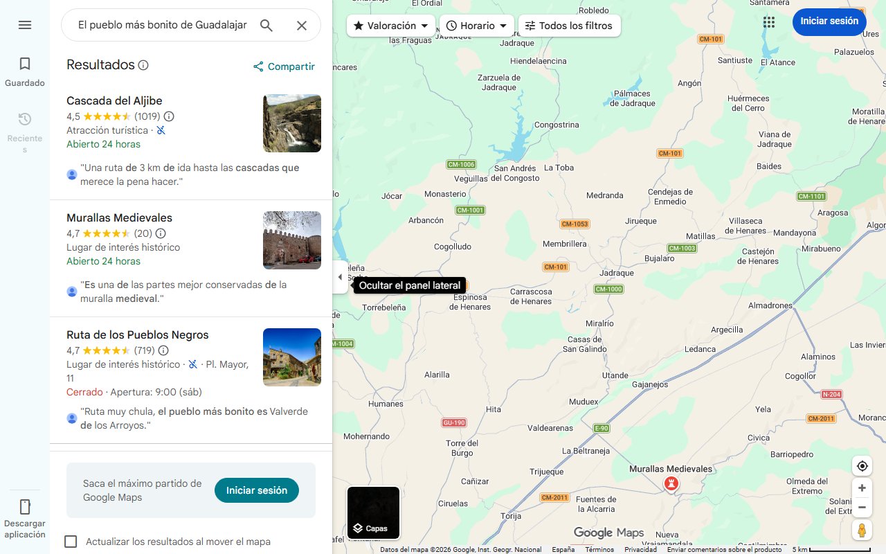 Mapa de El pueblo más bonito de Guadalajara no es Brihuerga, es este paraíso medieval atravesado por cascadas que inspiró a Cela