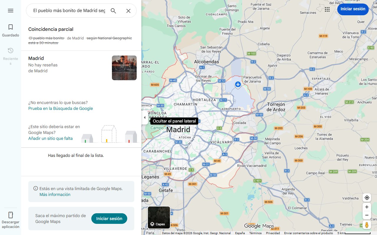 Mapa de El pueblo más bonito de Madrid según National Geographic está a 30 minutos: se puede navegar en velero y de estilo medieval