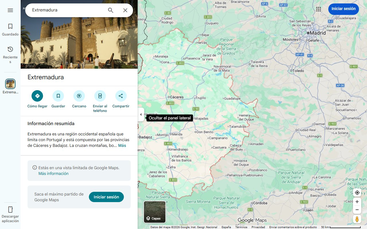 Mapa de El pueblo más curioso de Extremadura: es el paraíso de los jabones, tiene 363 habitantes y se conoce como 'el balcón de Andalucía'