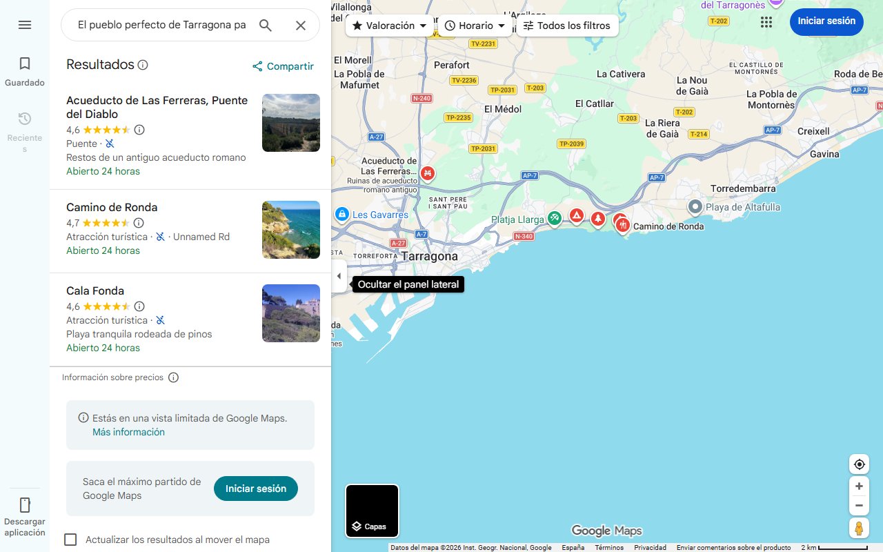 Mapa de El pueblo perfecto de Tarragona para visitar en otoño: puentes colgantes, cascadas y piscinas naturales