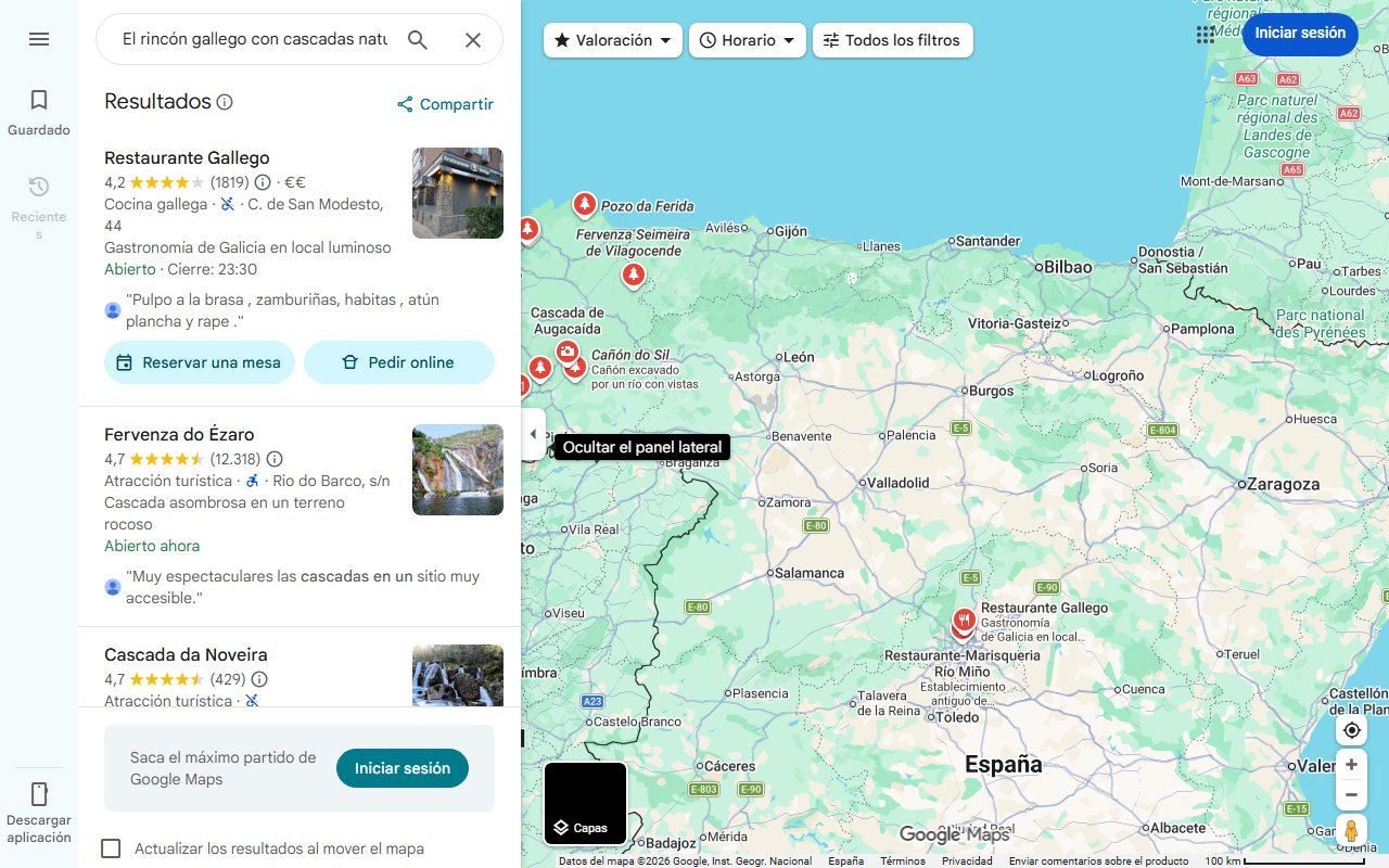 Mapa de El rincón gallego con cascadas naturales y un puente histórico imprescindible en tu próxima visita a Galicia