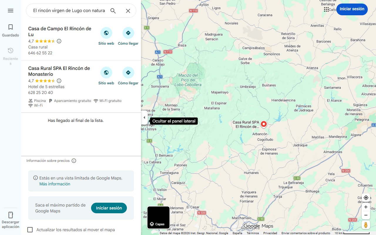 Mapa de El rincón virgen de Lugo con naturaleza extrema, paisajes puros y unas viviendas de museo