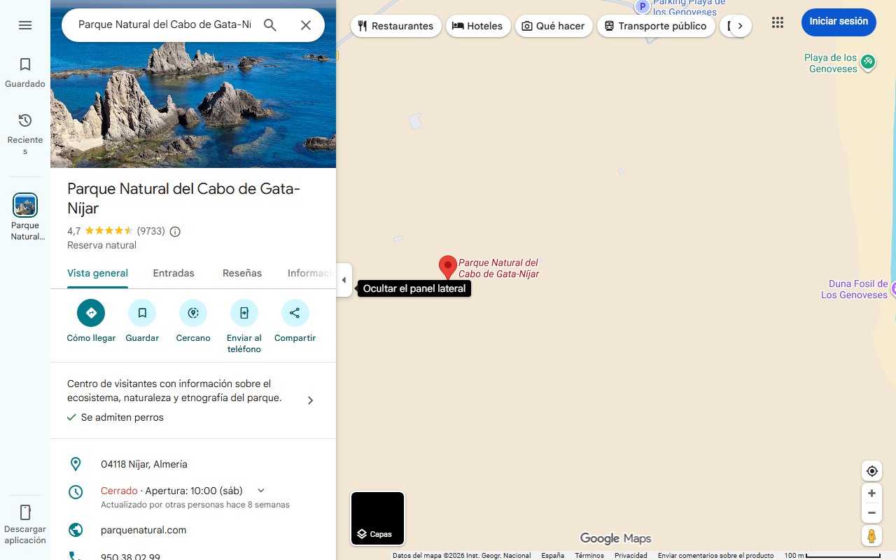 Mapa de El secreto mejor guardado a media hora de Almería: una playa virgen a la que solo se puede acceder andando