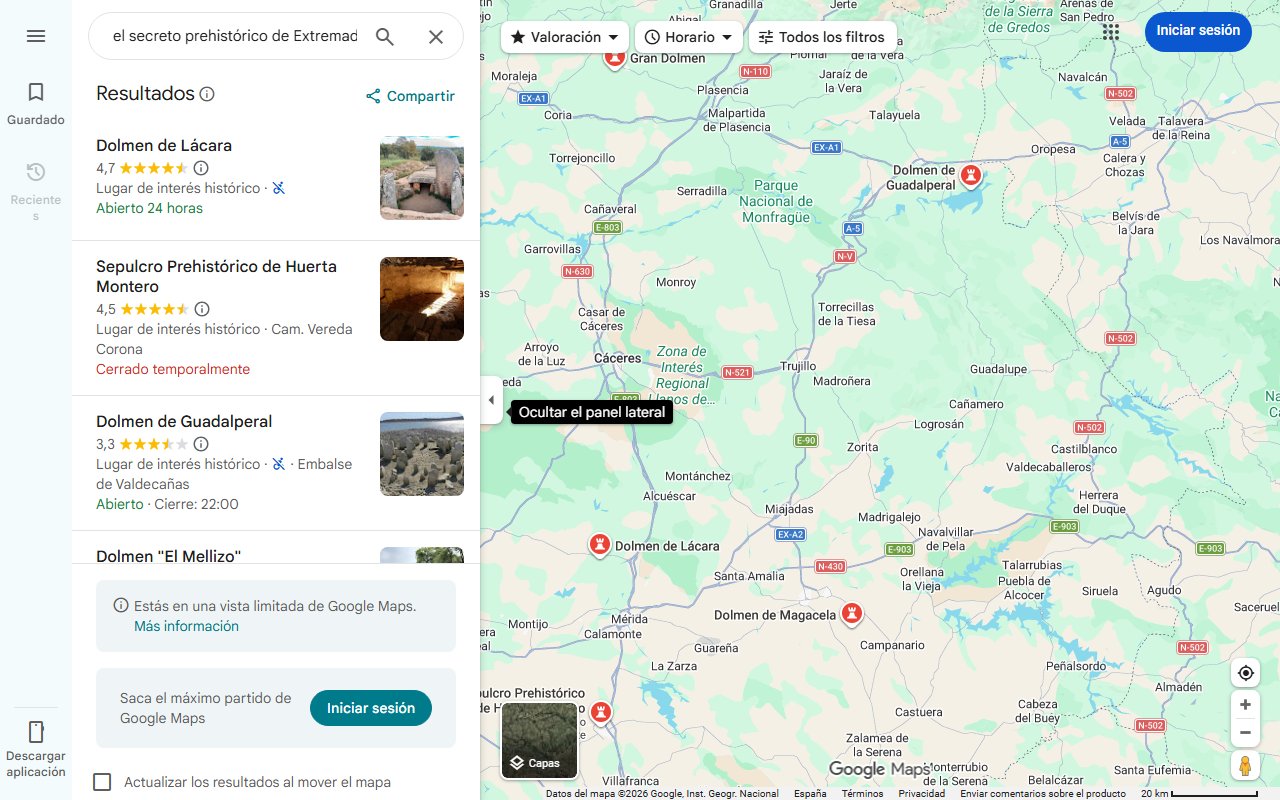 Mapa de Descubre el secreto prehistórico de Extremadura: un monumento milenario que puedes visitar gratis