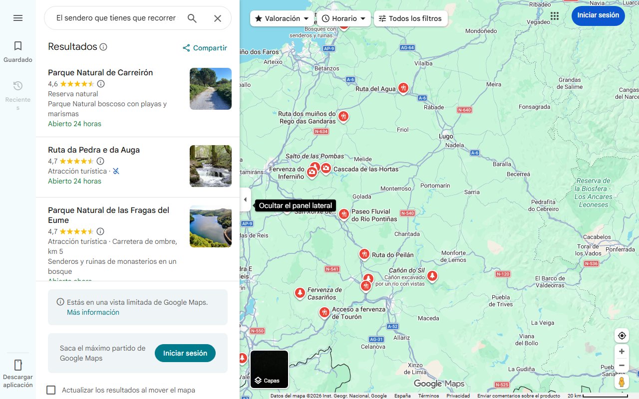 Mapa de El sendero que tienes que recorrer sí o sí en Galicia: al borde del mar y entre playas