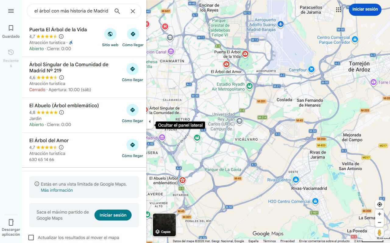 Mapa de Este es el árbol con más historia de Madrid: no es el madroño y la mayoría no lo conoce