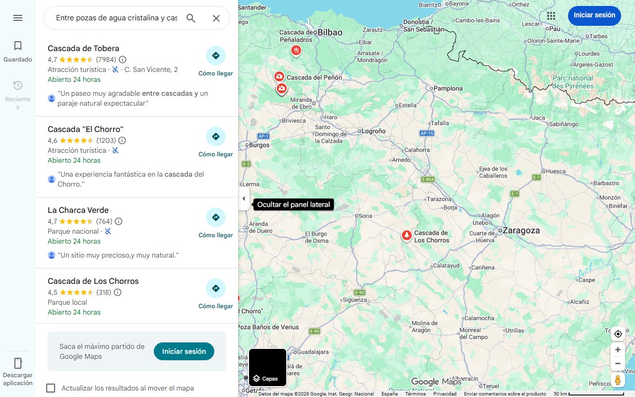 Mapa de Entre pozas de agua cristalina y cascadas: así es el paraíso natural situado a menos de una hora de Santiago