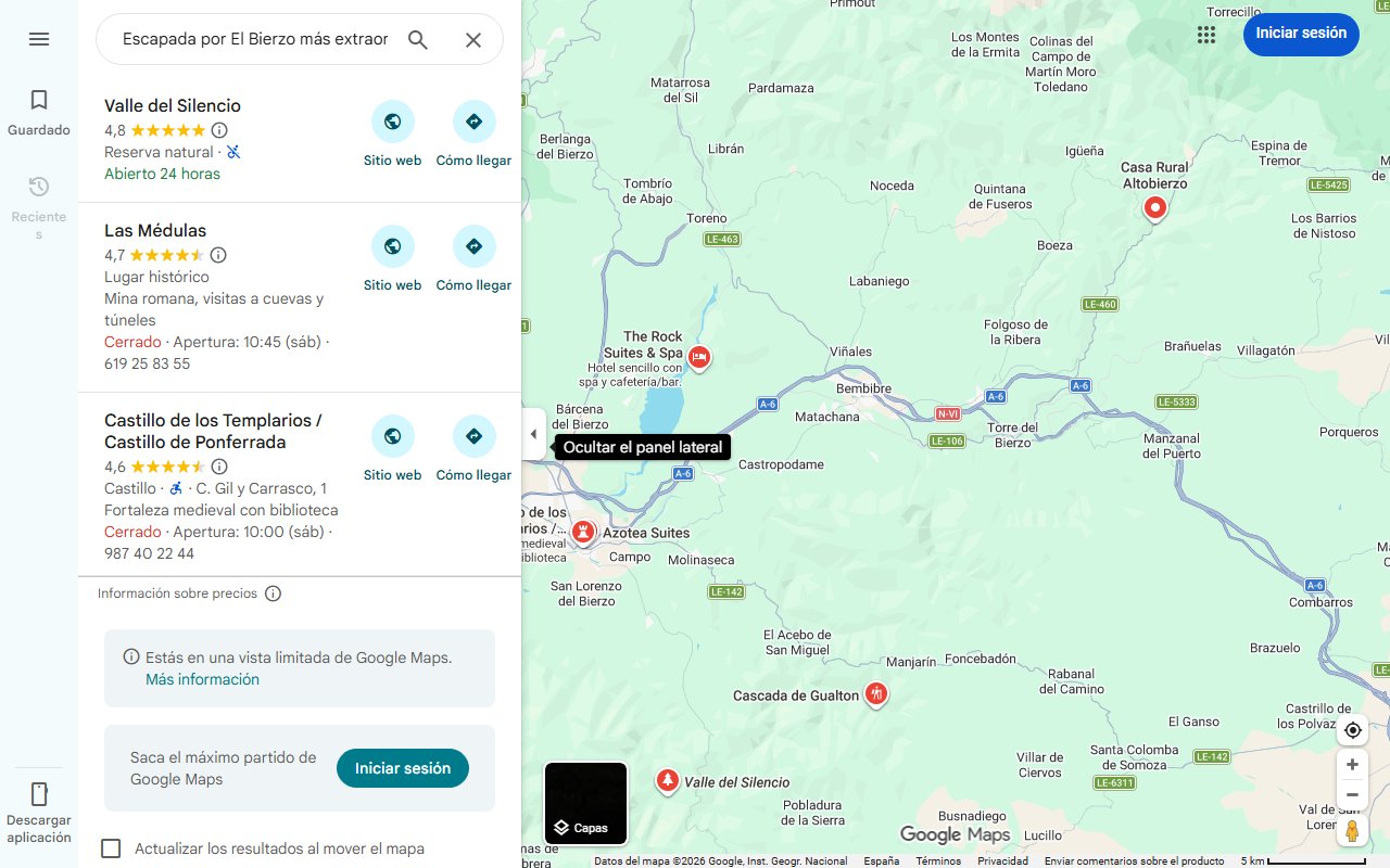 Mapa de Escapada por El Bierzo más extraordinario: Los rincones que no debes perderte