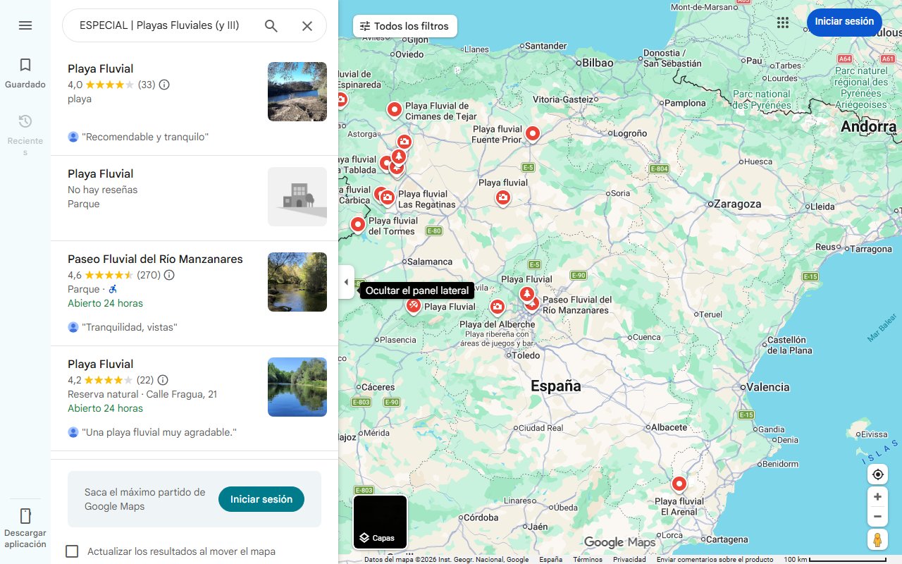 Mapa de ESPECIAL | Playas Fluviales (y III): Pozas, lagunas y otras alternativas para el baño