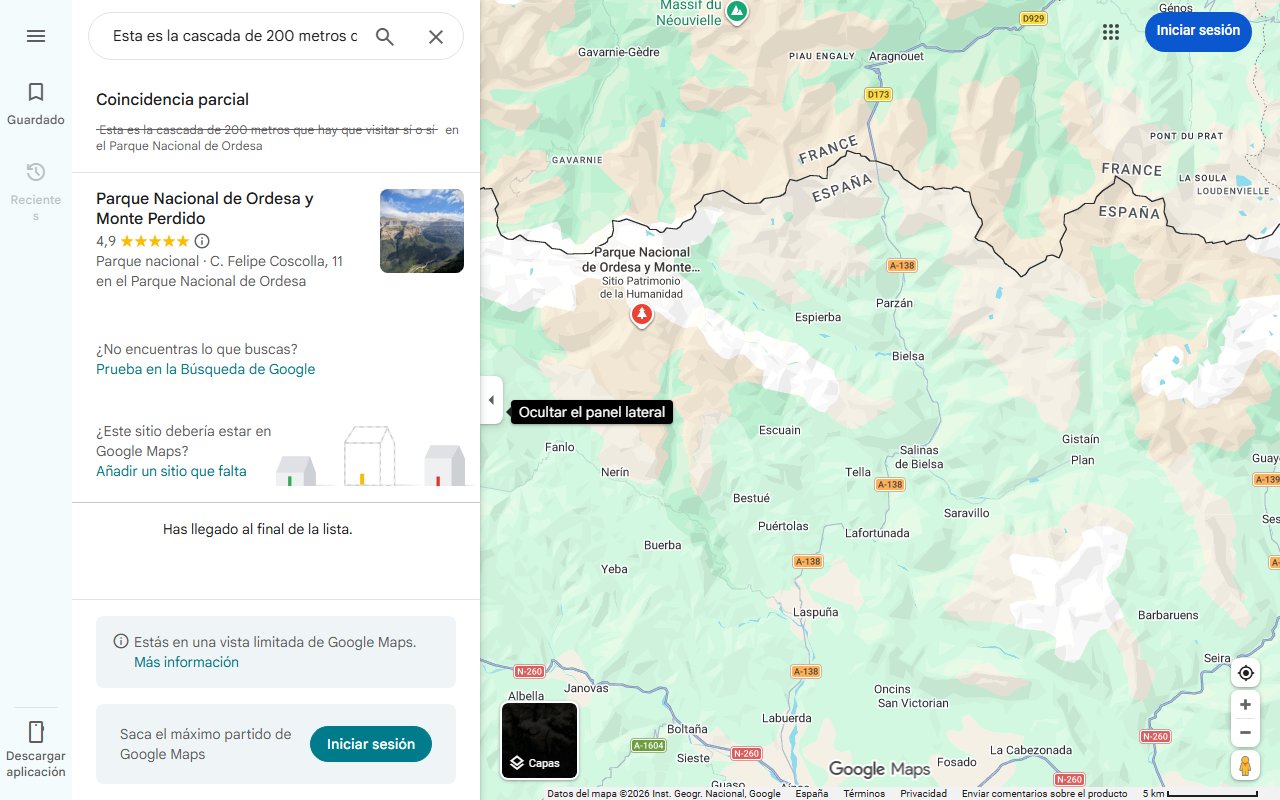 Mapa de Esta es la cascada de 200 metros que hay que visitar sí o sí en el Parque Nacional de Ordesa