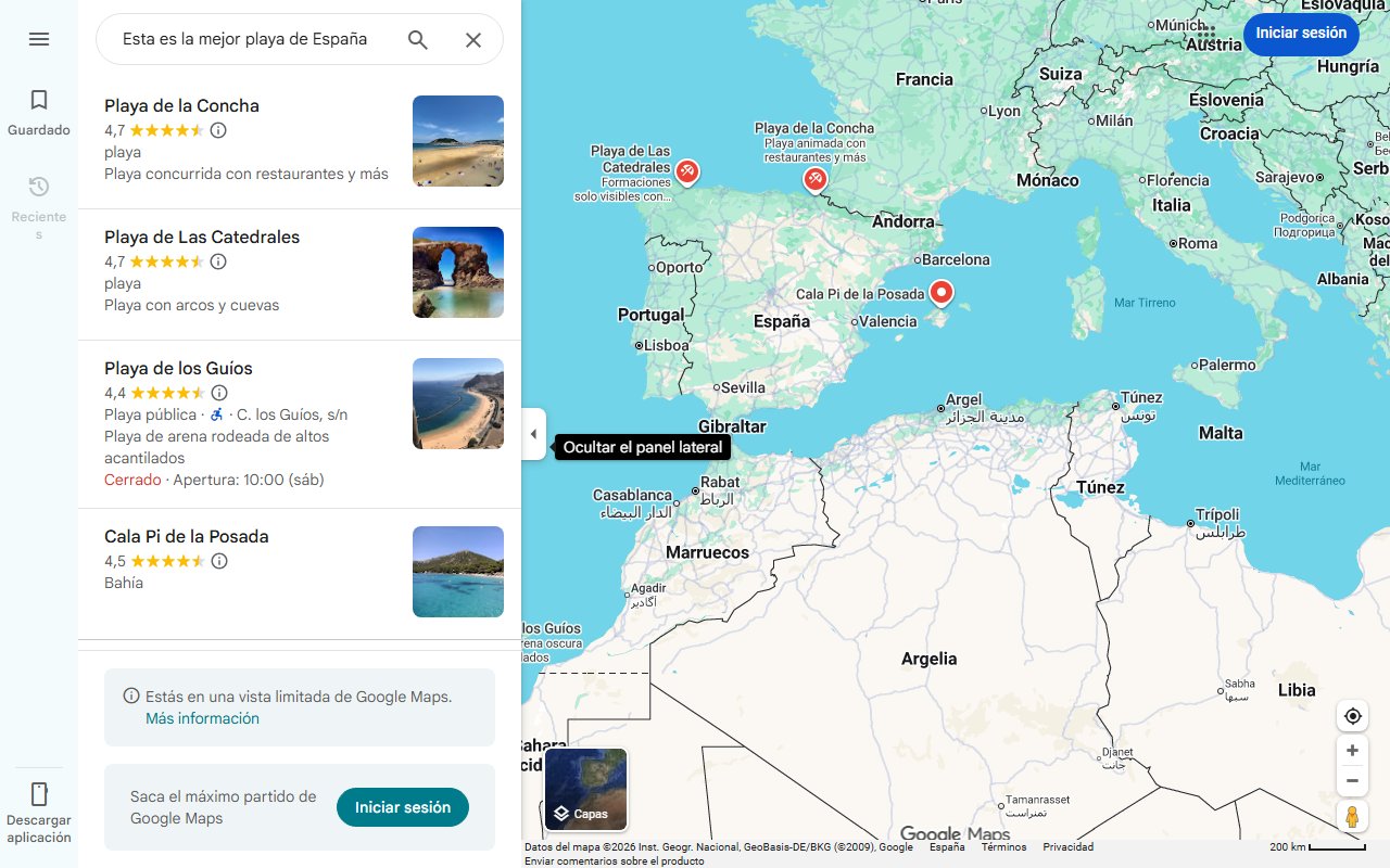 Mapa de Esta es la mejor playa de España: seis kilómetros de aguas cristalinas perfectas para los amantes de los deportes acuáticos