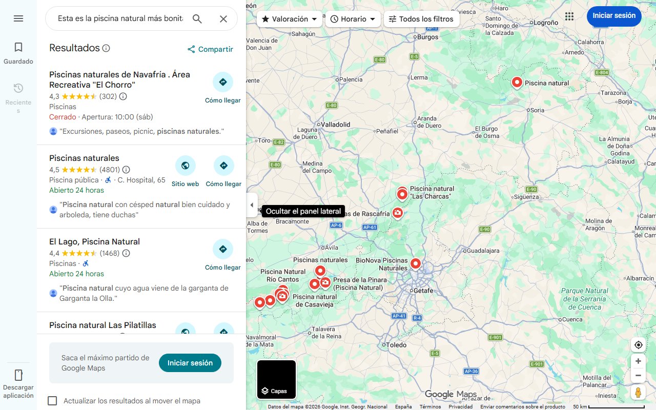 Mapa de Esta es la piscina natural más bonita de España: un ambiente de película y perfecto para una escapada