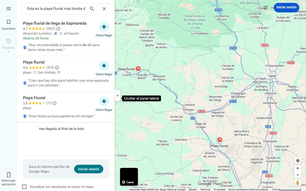 Mapa de Esta es la playa fluvial más bonita de León, según la prestigiosa revista Viajar