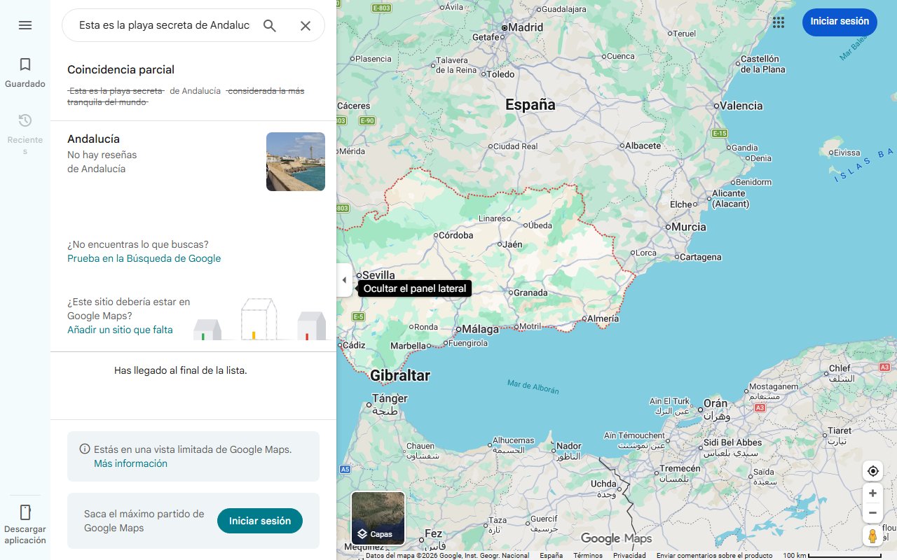 Mapa de Esta es la playa secreta de Andalucía considerada la más tranquila del mundo: no tiene cobertura y está a una hora de Sevilla