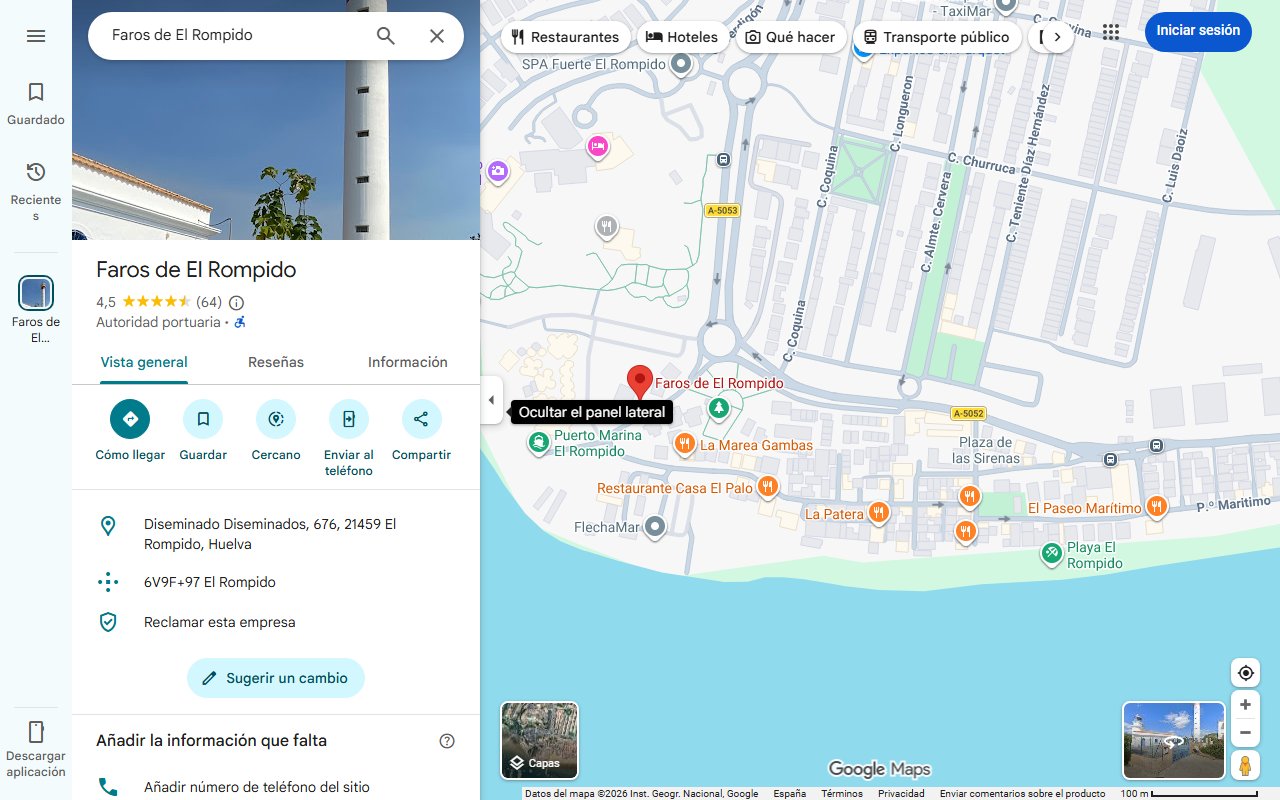 Mapa de Esta ruta por los faros de Huelva recorre lo mejor de la Costa de la Luz