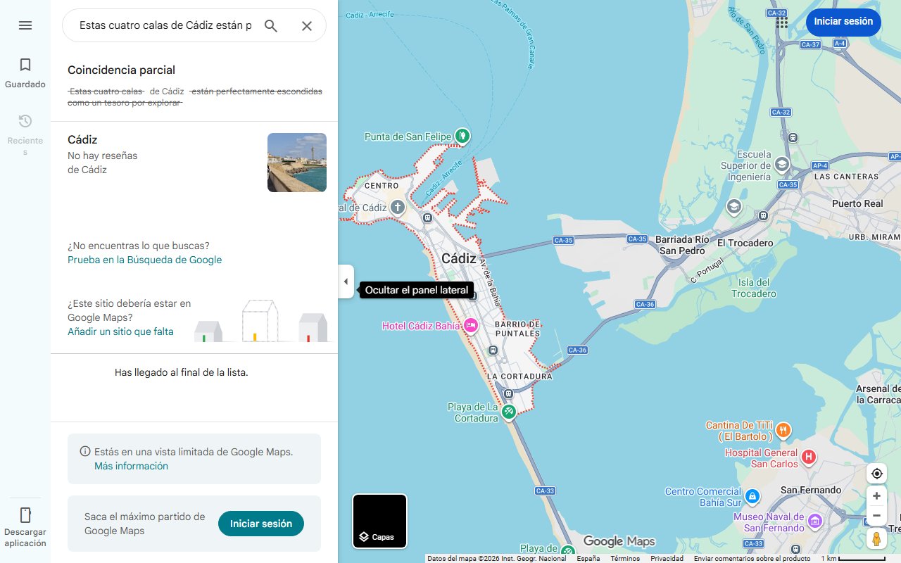 Mapa de Estas cuatro calas de Cádiz están perfectamente escondidas como un tesoro por explorar