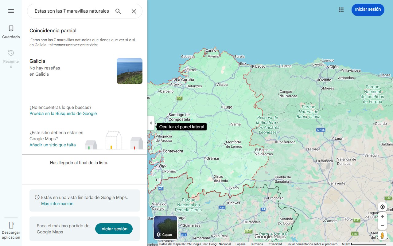Mapa de Estas son las 7 maravillas naturales que tienes que ver sí o sí en Galicia al menos una vez en la vida