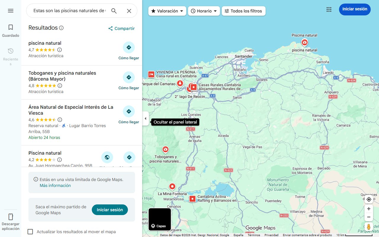 Mapa de Estas son las piscinas naturales de Cantabria donde vas a alucinar este verano