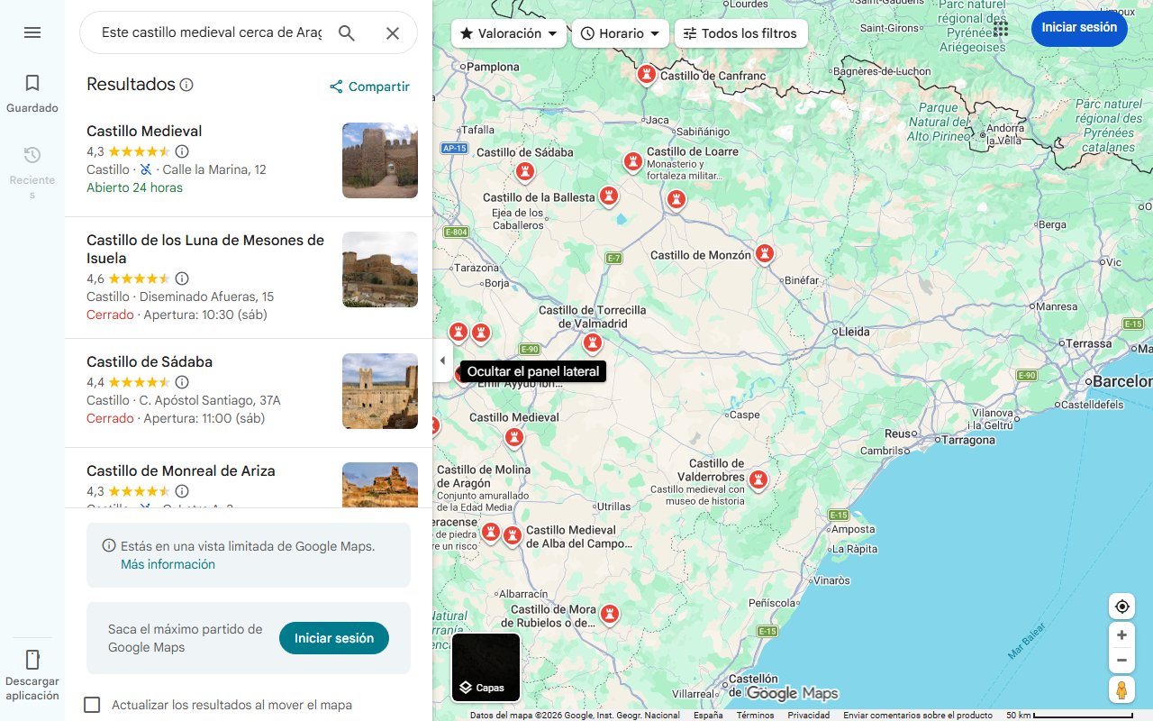 Mapa de Este castillo medieval cerca de Aragón lo cambió todo: dio vida a un pueblo