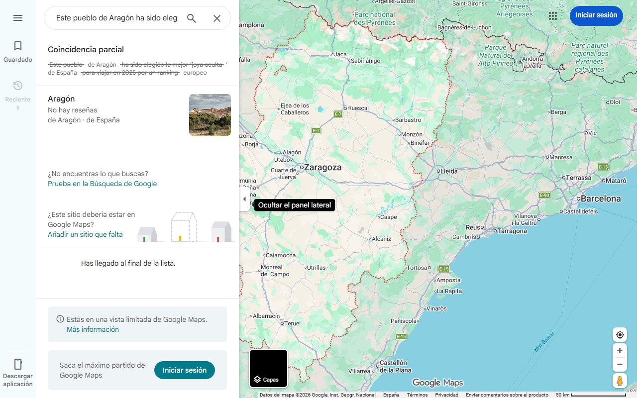 Mapa de Este pueblo de Aragón ha sido elegido la mejor ‘joya oculta’ de España para viajar en 2025 por un ranking europeo