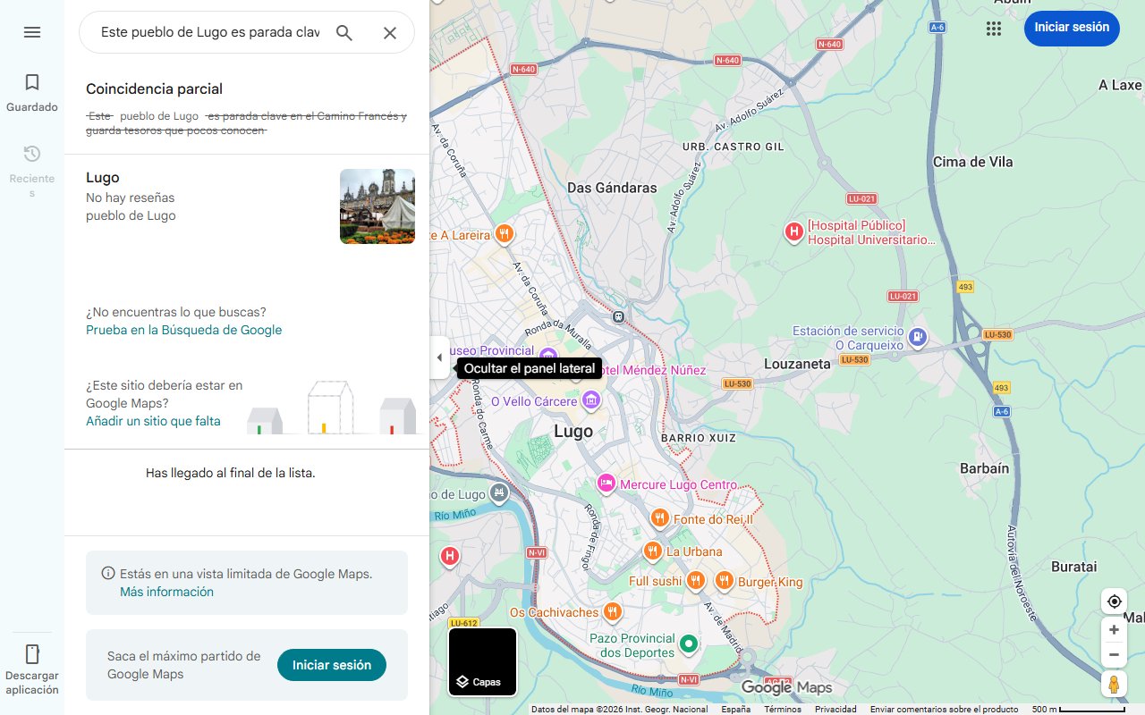 Mapa de Este pueblo de Lugo es parada clave en el Camino Francés y guarda tesoros que pocos conocen
