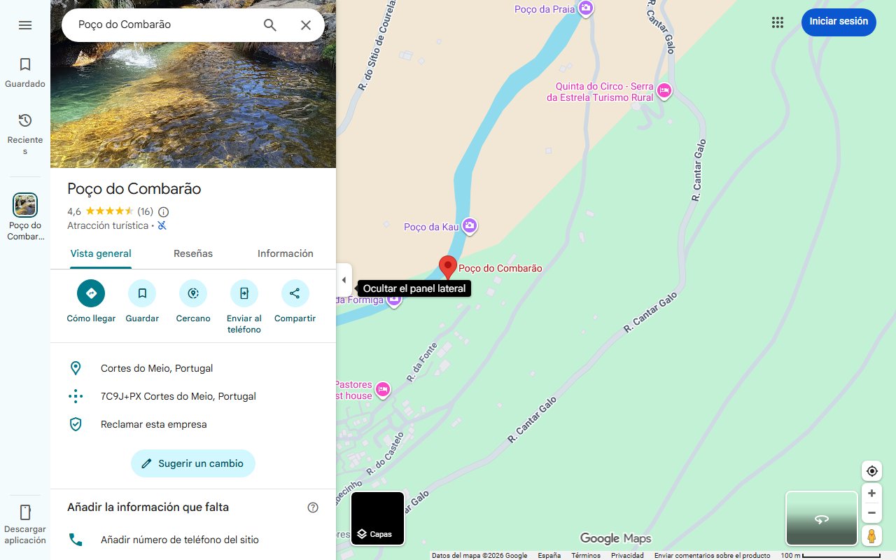 Mapa de Este pueblo portugués lleno de piscinas naturales está causando en sensación en España