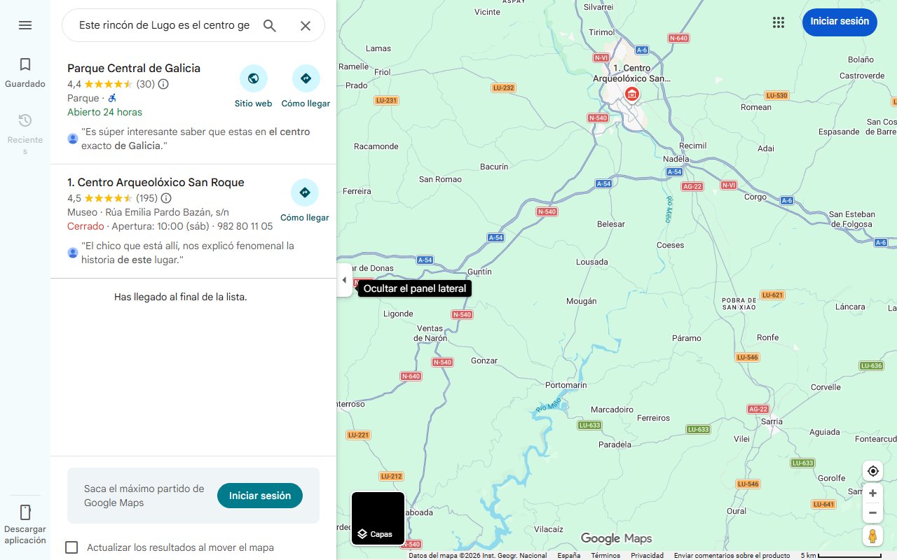 Mapa de Este rincón de Lugo es el centro geográfico de Galicia y alberga tesoros arqueológicos de la Edad de Bronce