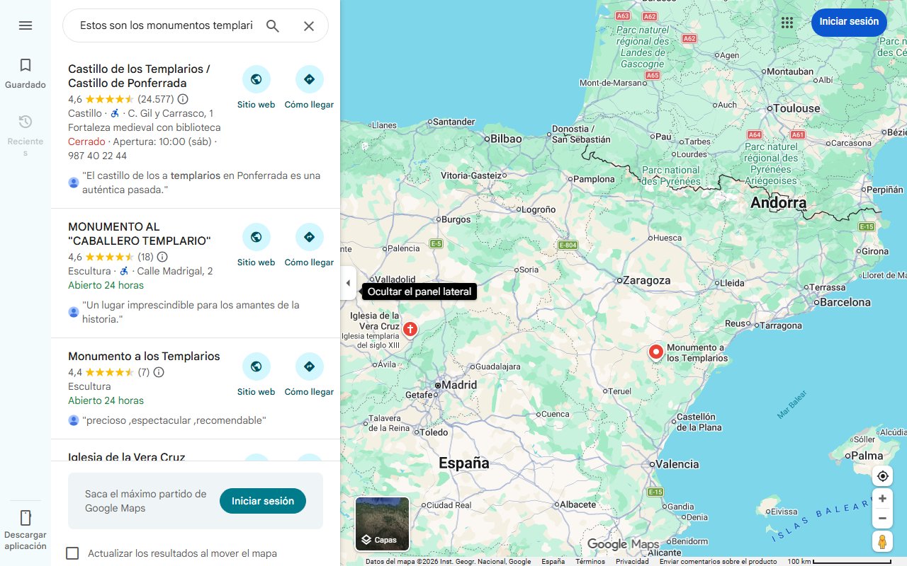 Mapa de Estos son los monumentos templarios más impresionantes de España