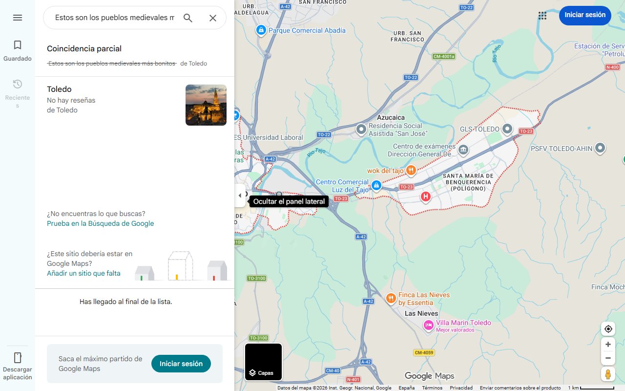 Mapa de Estos son los pueblos medievales más bonitos de Toledo