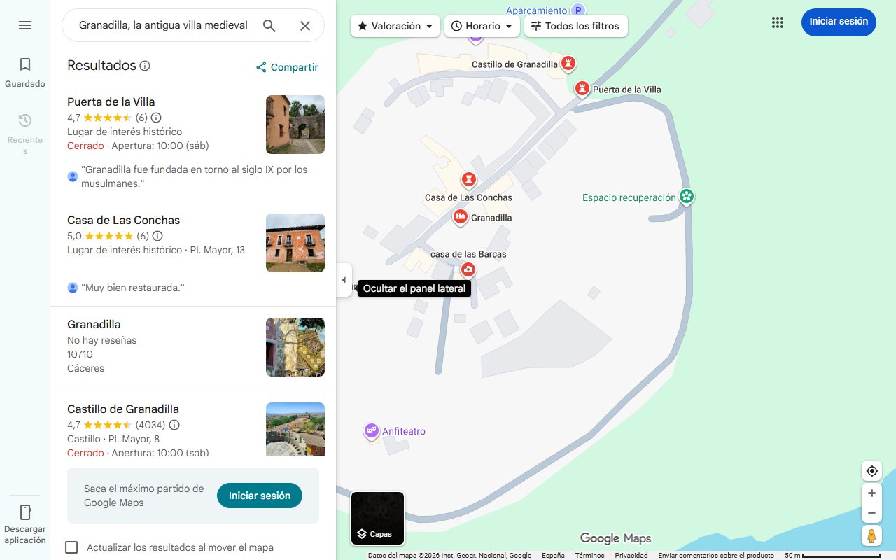 Mapa de Granadilla, la antigua villa medieval de Extremadura que se convirtió en un pueblo fantasma