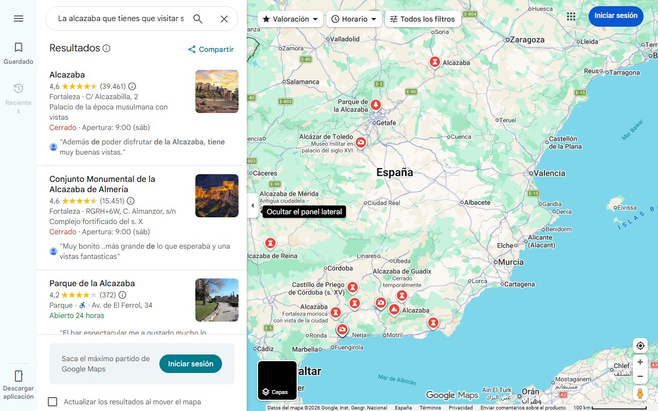 Mapa de La alcazaba que tienes que visitar sí o sí en el sur de España: uno de los castillos más bonitos de Andalucía