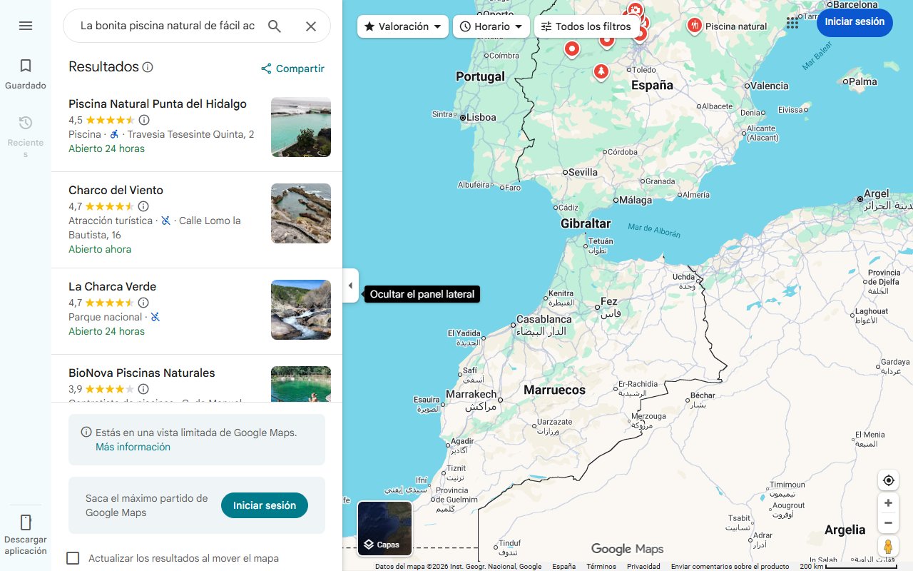 Mapa de La bonita piscina natural de fácil acceso bajo una cascada espectacular