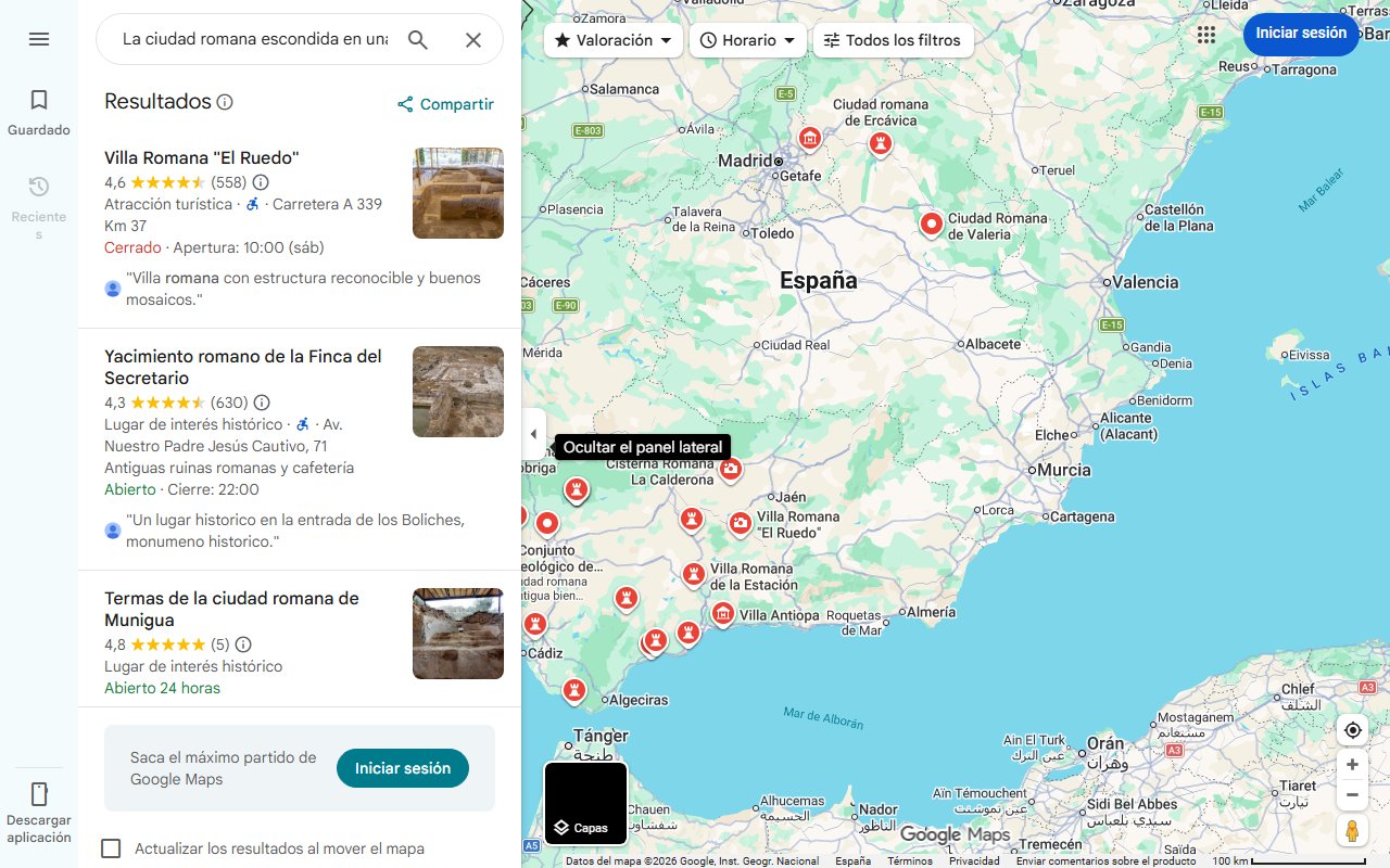 Mapa de La ciudad romana escondida en una provincia andaluza