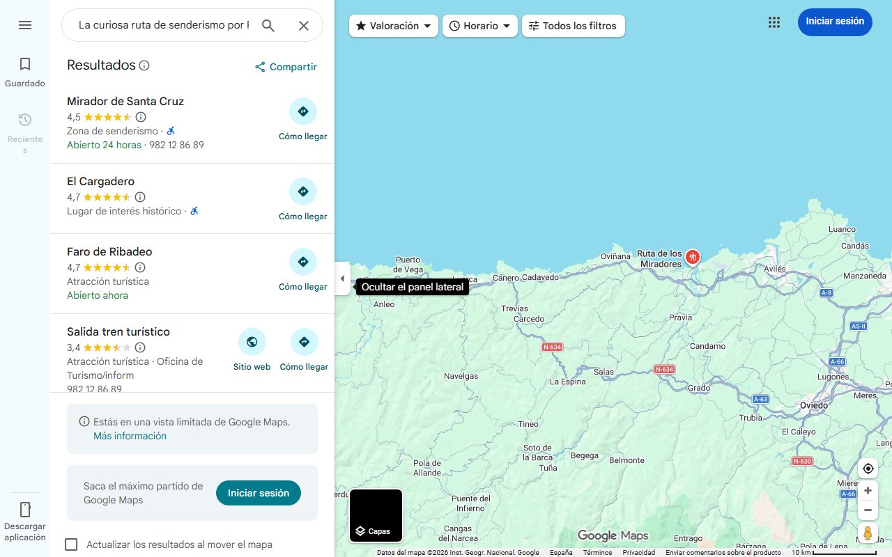Mapa de La curiosa ruta de senderismo por Ribadeo que descubre varios miradores y restos arqueológicos del neolítico