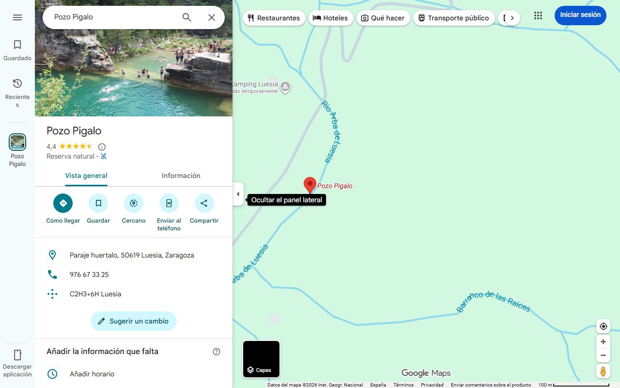 Mapa de La desconocida piscina natural cerca de Zaragoza perfecta para este verano: 