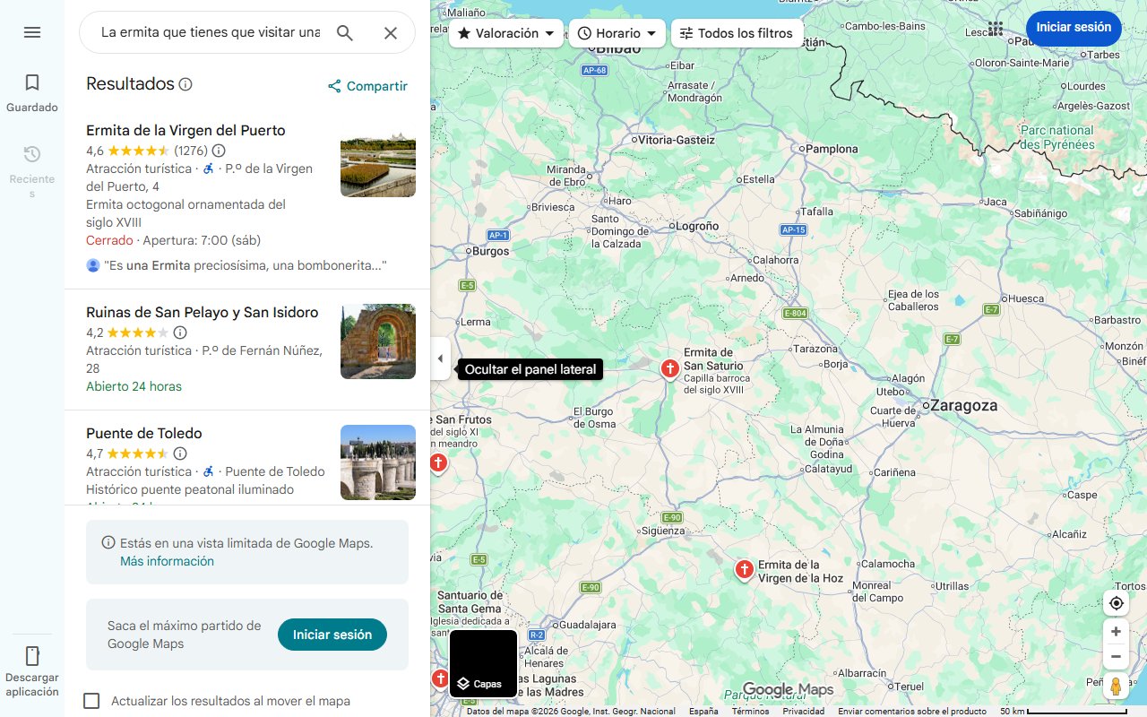 Mapa de La ermita que tienes que visitar una vez en la vida en España: en un cañón y enclavada en la roca