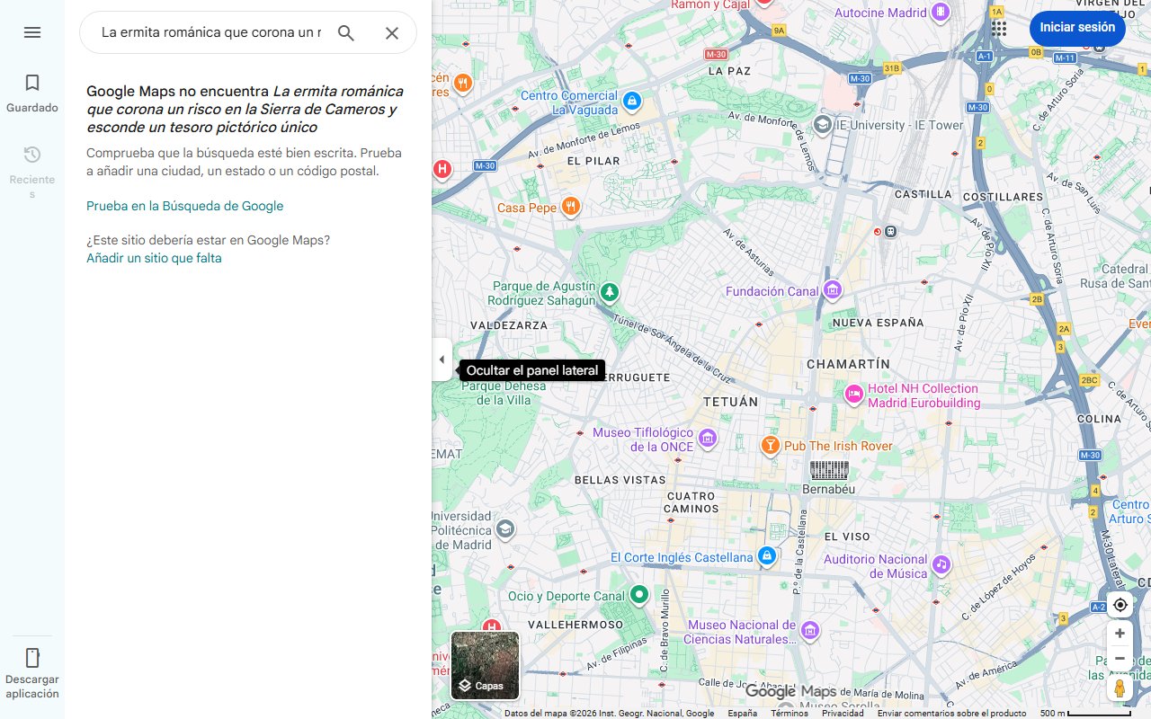 Mapa de La ermita románica que corona un risco en la Sierra de Cameros y esconde un tesoro pictórico único: solo apta para aventureros