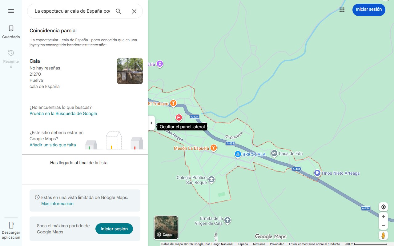 Mapa de La espectacular cala de España poco conocida que es una joya y ha conseguido bandera azul este año: en este precioso pueblo
