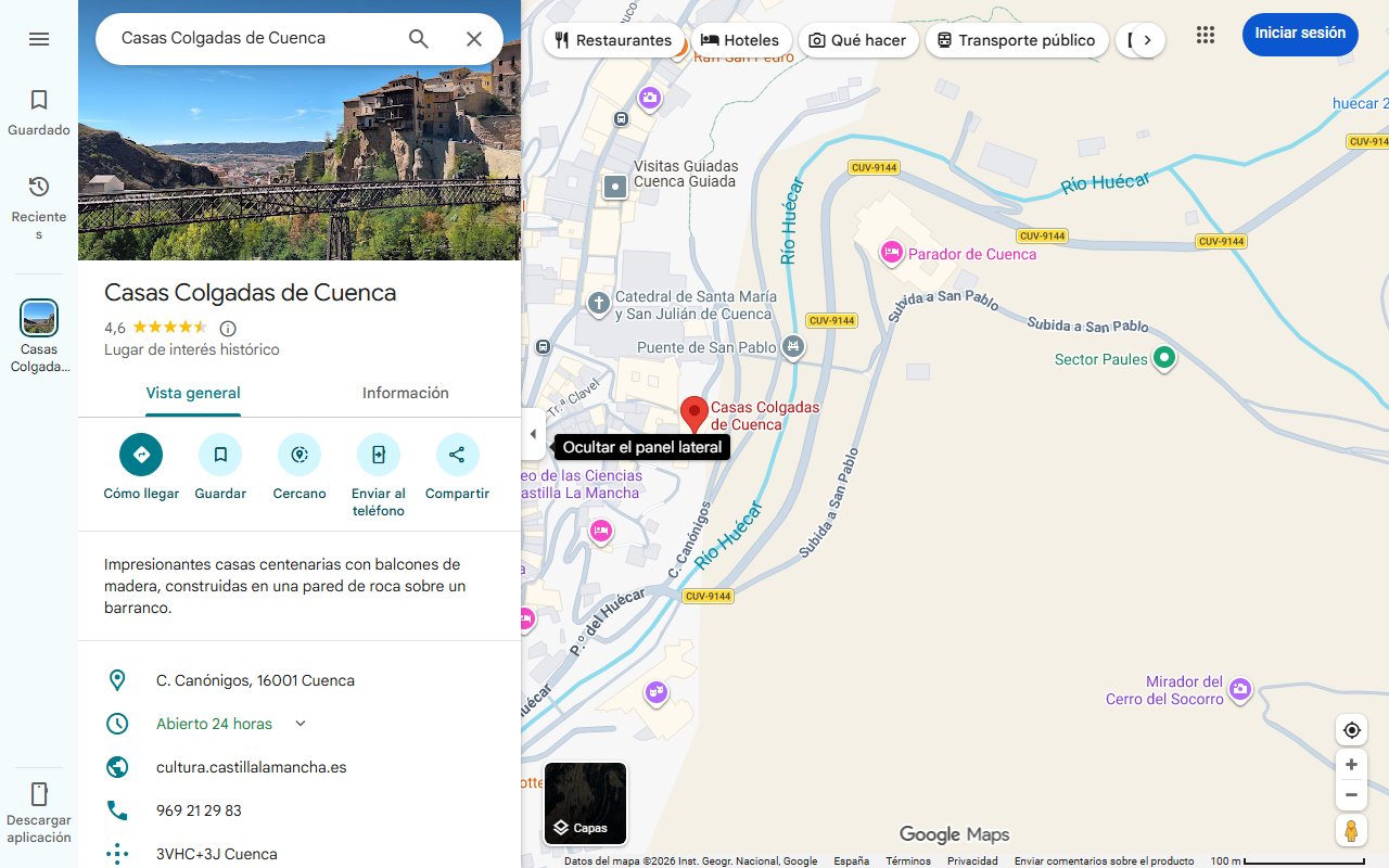 Mapa de La idílica playa a los pies de las Casas Colgadas que solo conocen los conquenses