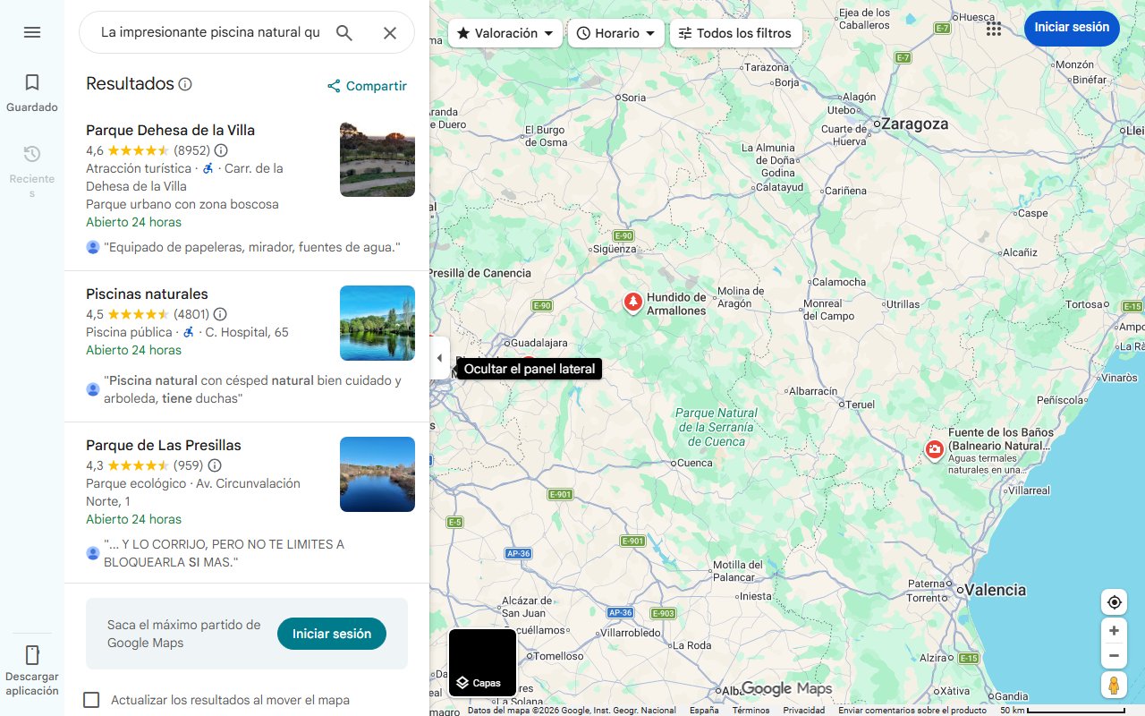 Mapa de La impresionante piscina natural que tienes que visitar sí o sí: muy cerca de este precioso pueblo y con una cascada gigante