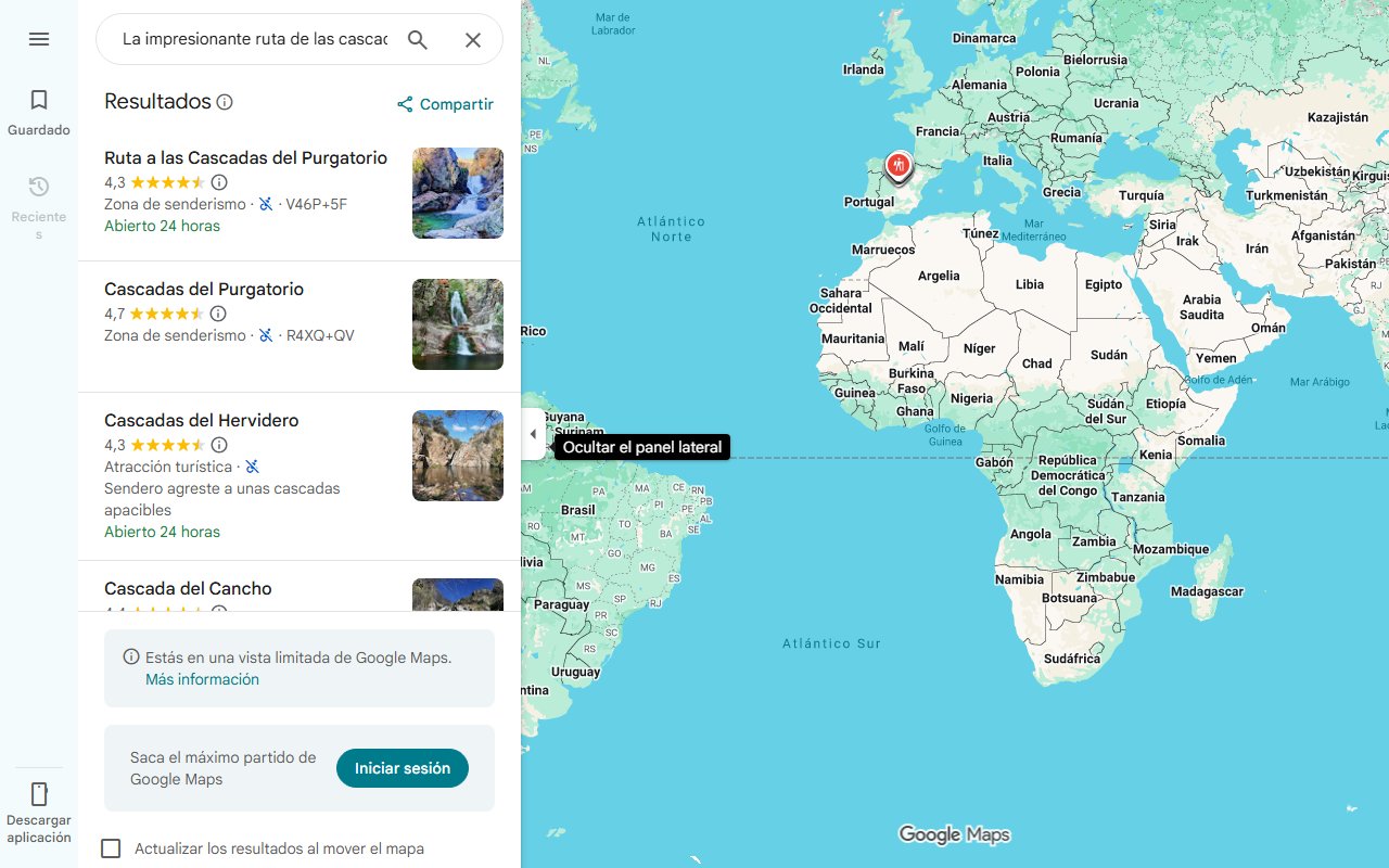 Mapa de La impresionante ruta de las cascadas al lado de Madrid que casi nadie conoce