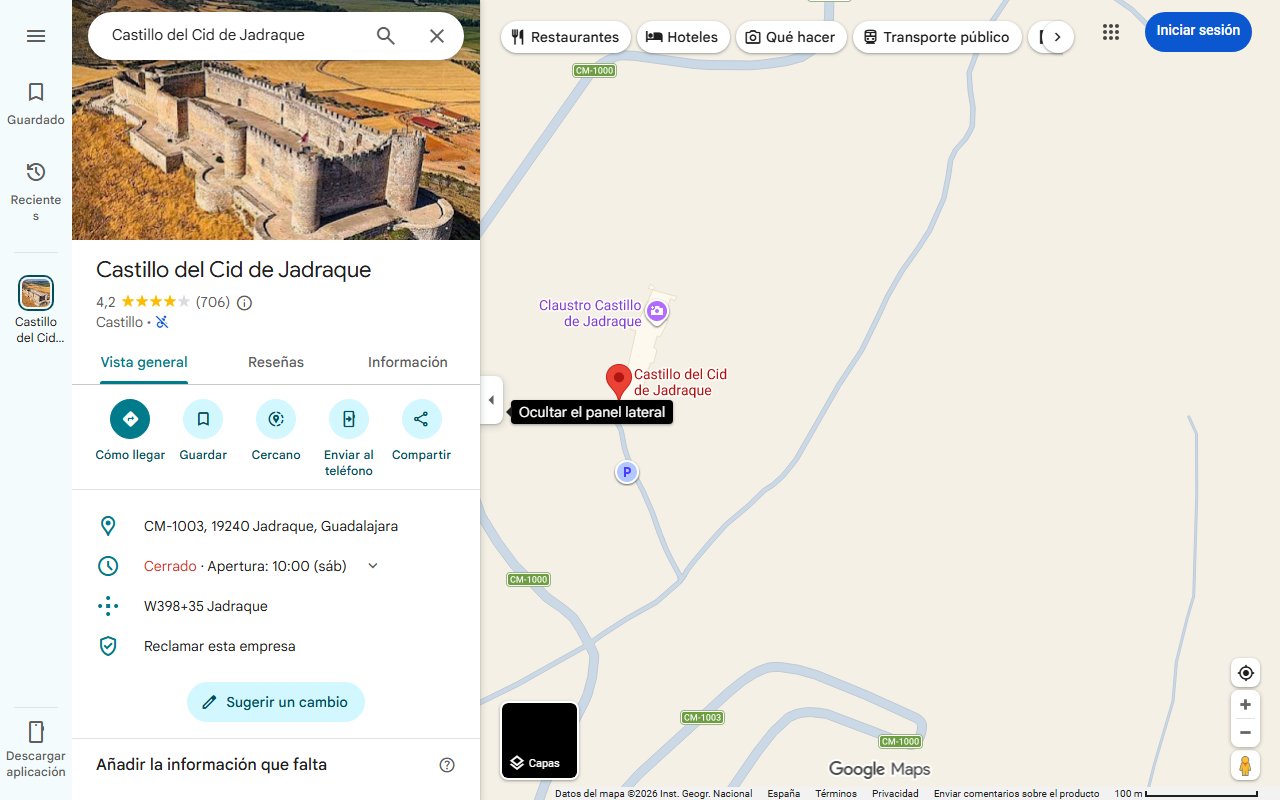 Mapa de La joya medieval del siglo XIV que casi nadie visita, donde vivió el Cid Campeador y se considera uno de los castillos mejor conservados de España