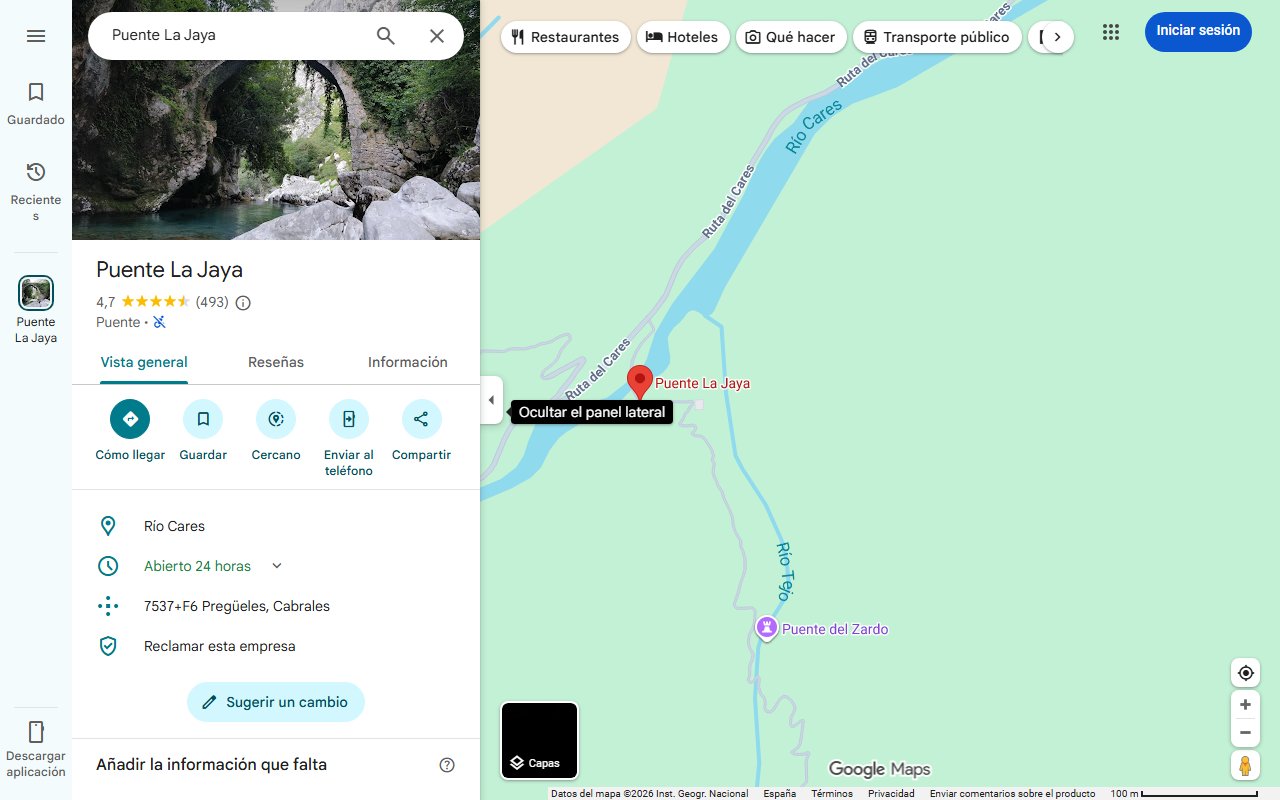 Mapa de La joya secreta de Asturias: una piscina natural de color esmeralda ideal para familias con niños
