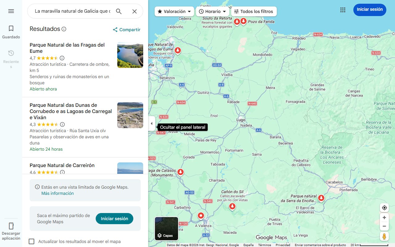 Mapa de La maravilla natural de Galicia que debes visitar: 