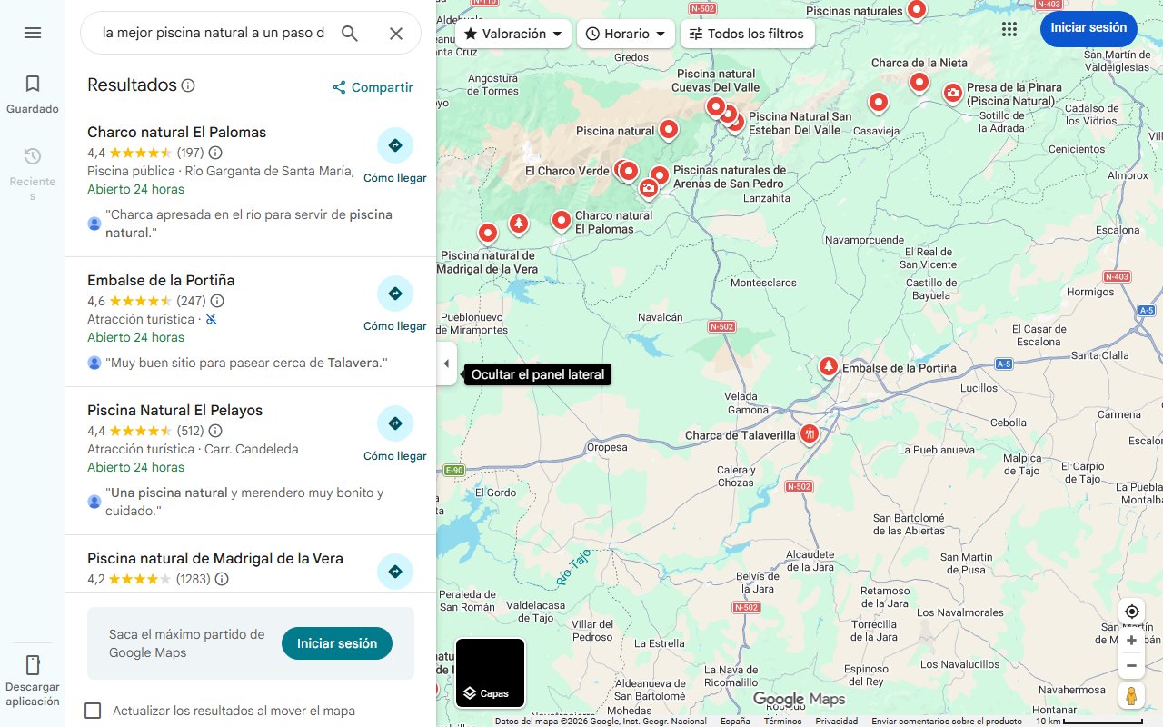 Mapa de Conoce la mejor piscina natural a un paso de Talavera - Cover Talavera