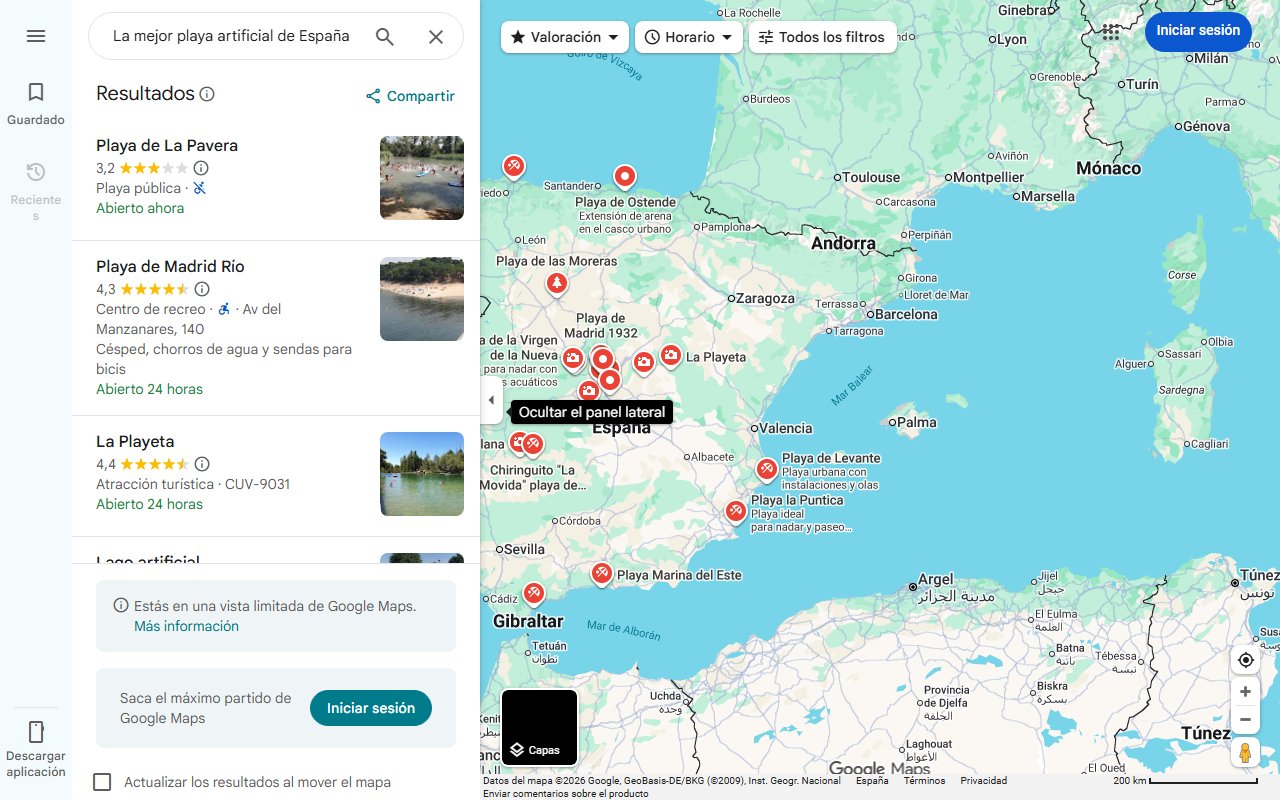 Mapa de La mejor playa artificial de España: la primera en toda Europa con esta distinción
