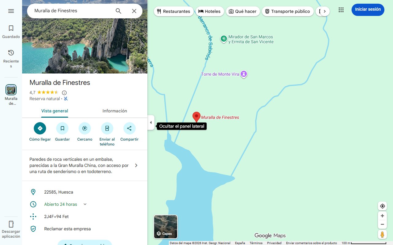 Mapa de La muralla china española: nadie la conoce y es una maravilla esculpida por la naturaleza