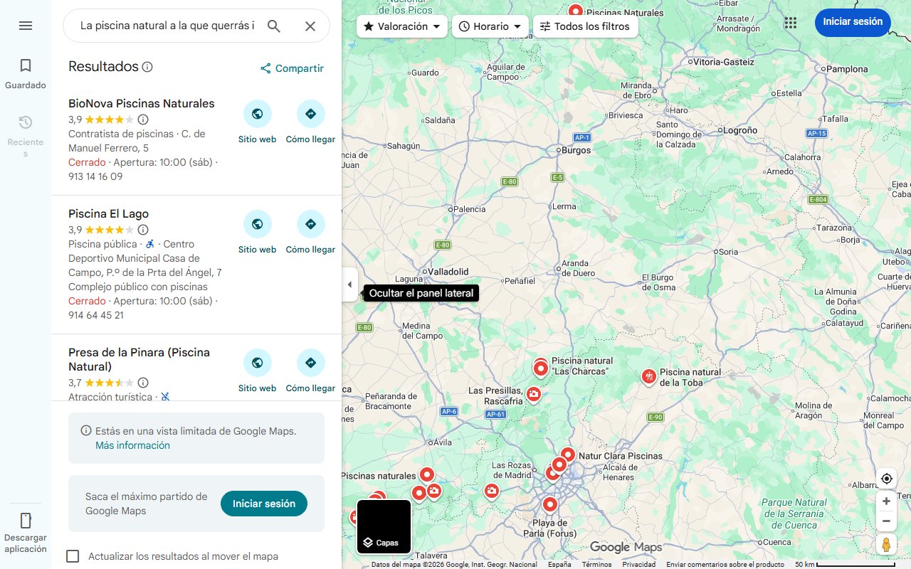 Mapa de La piscina natural a la que querrás ir este verano: un oasis de paz bajo una espectacular cascada de 20 metros